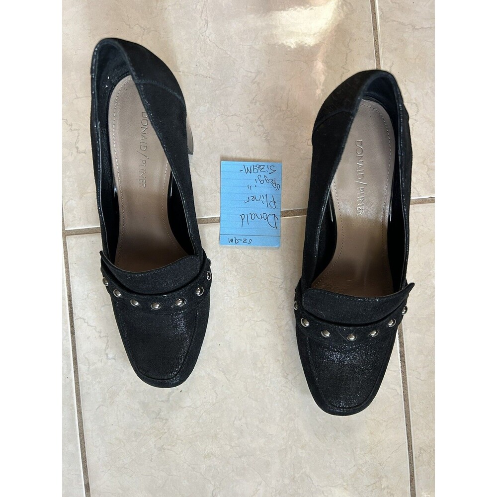 DONALD J PLINER Peggi Studded Metallic  Suede Pumps 9 M